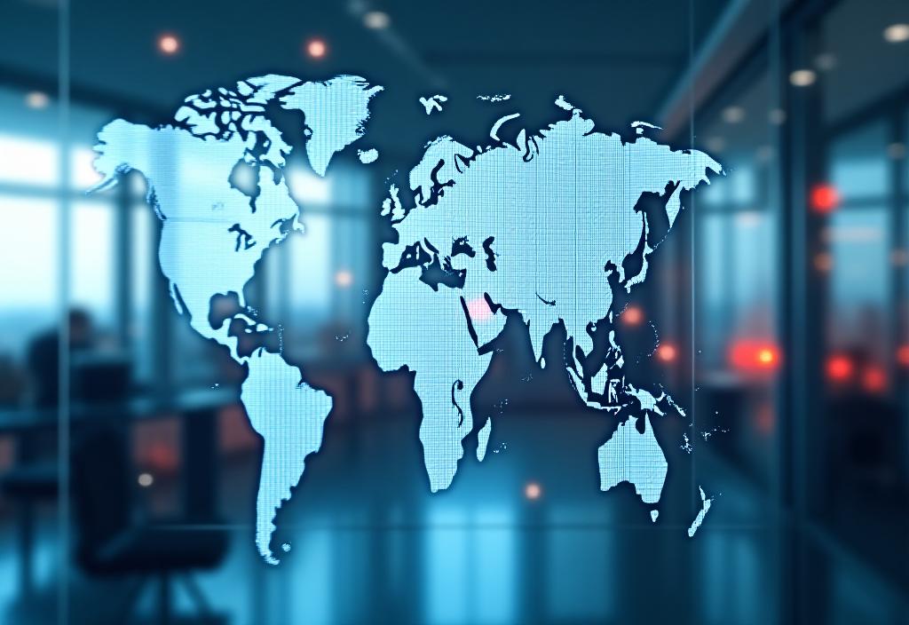 Global transportation network mapping Tampa routes